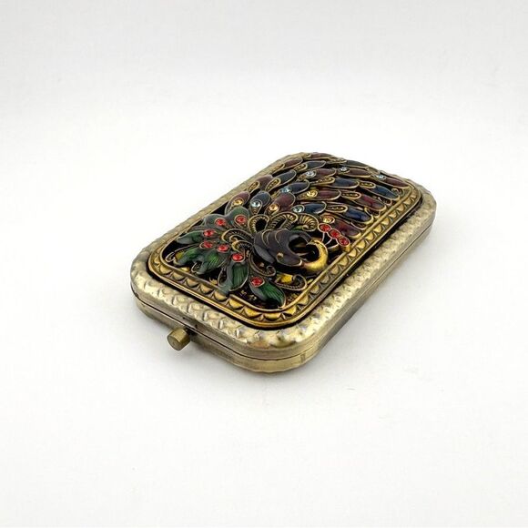 Vintage Style Peacock Design Dual Beauty Mirror NWOT - Picture 3 of 9